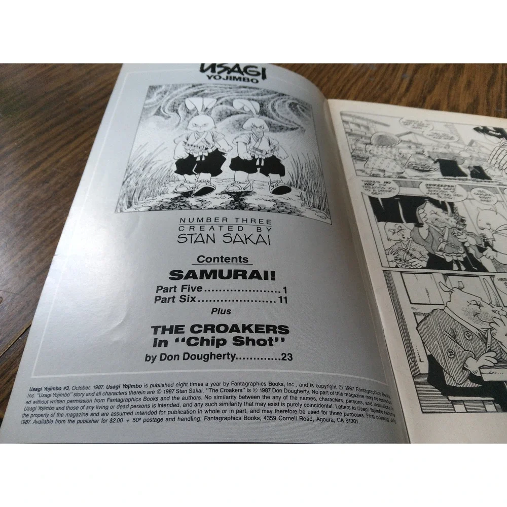 Usagi Yojimbo #3 October 1987 Fantagrapics Books